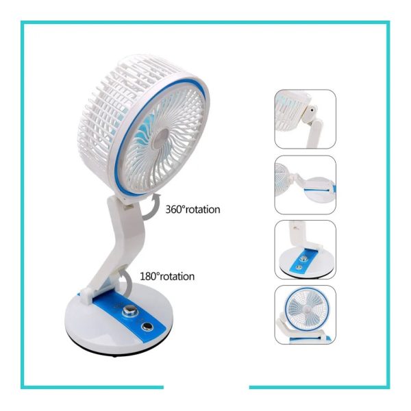 Rechargeable Folding Fan with LED Light